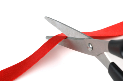 Cutting red tape Cutting red tape