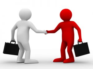 Handshake. Meeting two businessmen. Isolated 3D image Handshake. Meeting two businessmen. Isolated 3D image
